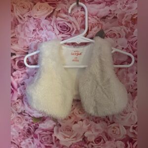 Cat & Jack Cropped Fur Vest in White